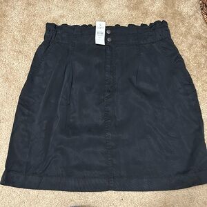 LOFT paper bag style black skirt - NWT
